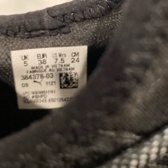 EUC Puma Black Soft Foam Athletic Shoes/Sneakers, 7.5 - Picture 6 of 8